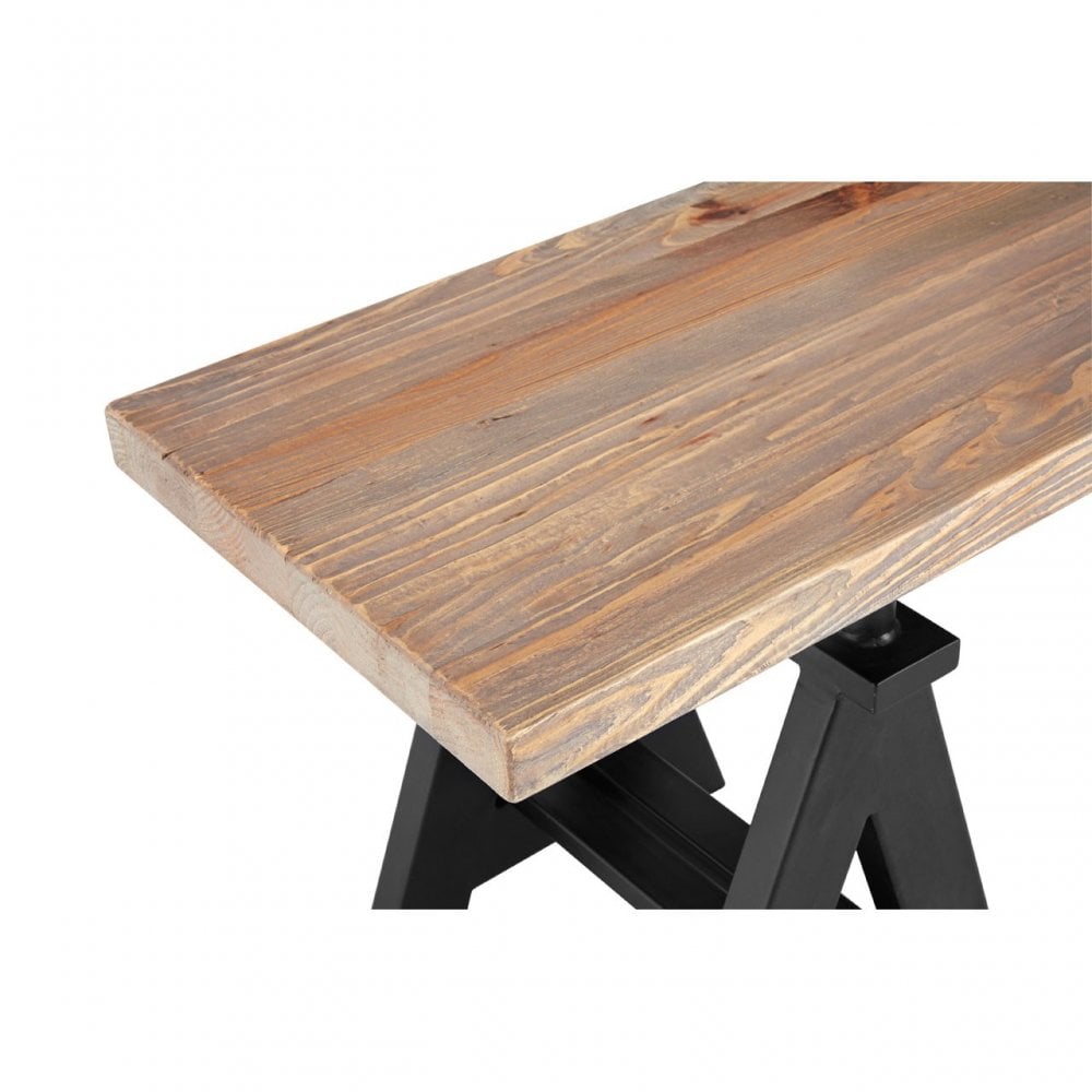 Townhouse Bench, Iron, Pine Wood