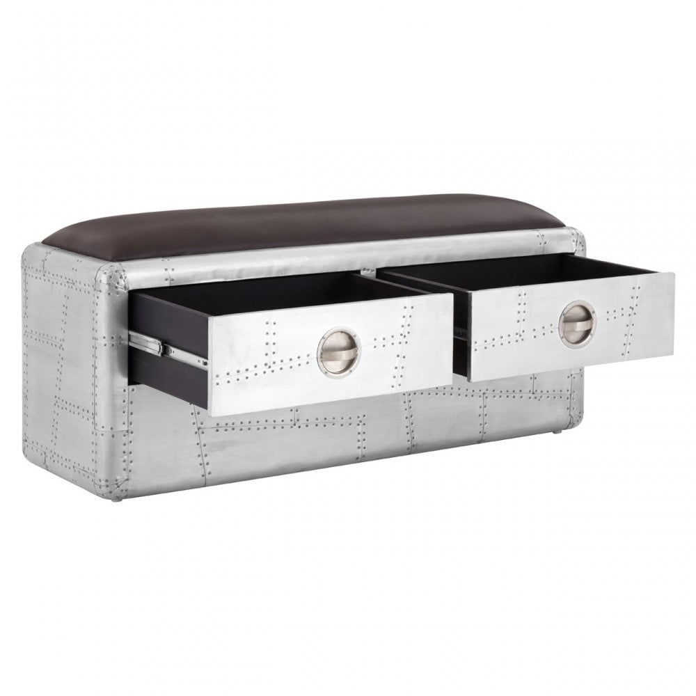 New Avro Bench, Aluminium, Mango Wood, Silver