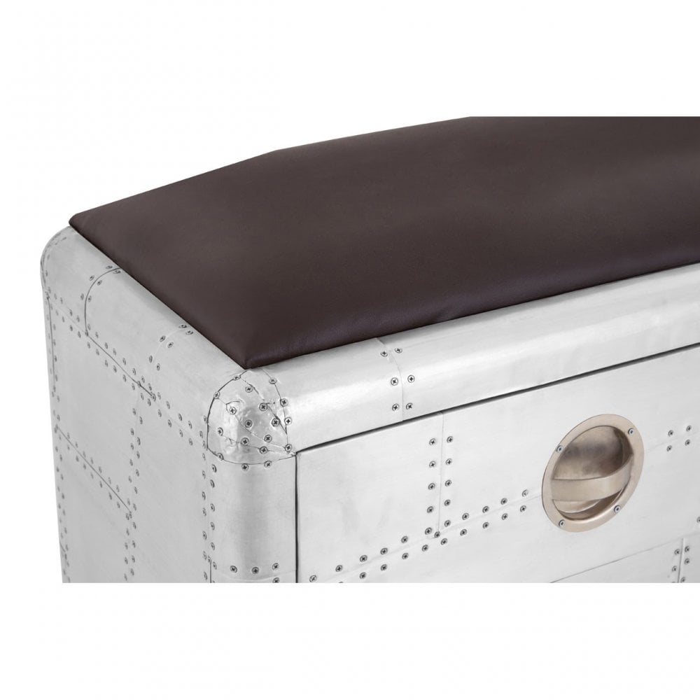 New Avro Bench, Aluminium, Mango Wood, Silver