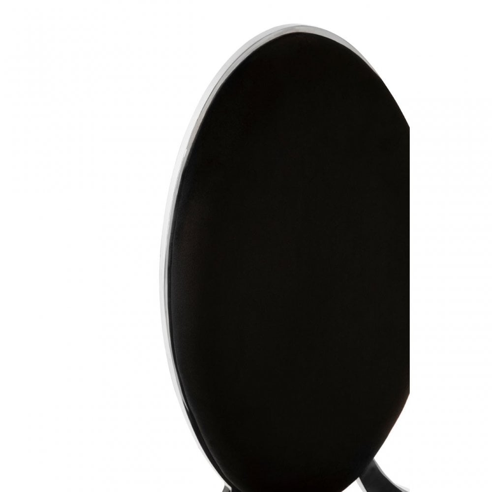 Elisa Black Velvet Dining Chair, Foam, Stainless Steel, Silver