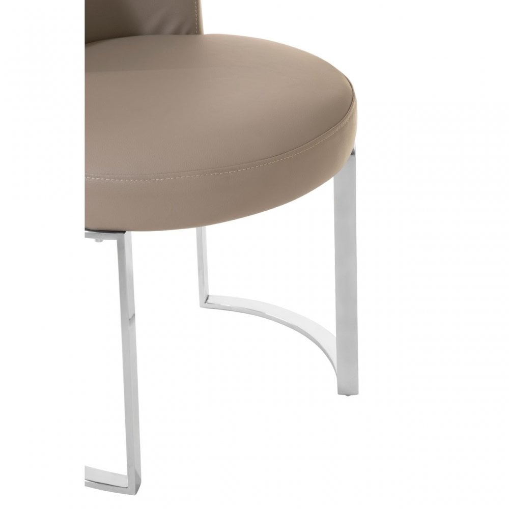 Elisa Grey Faux Leather Dining Chair, Foam, Stainless Steel, Grey