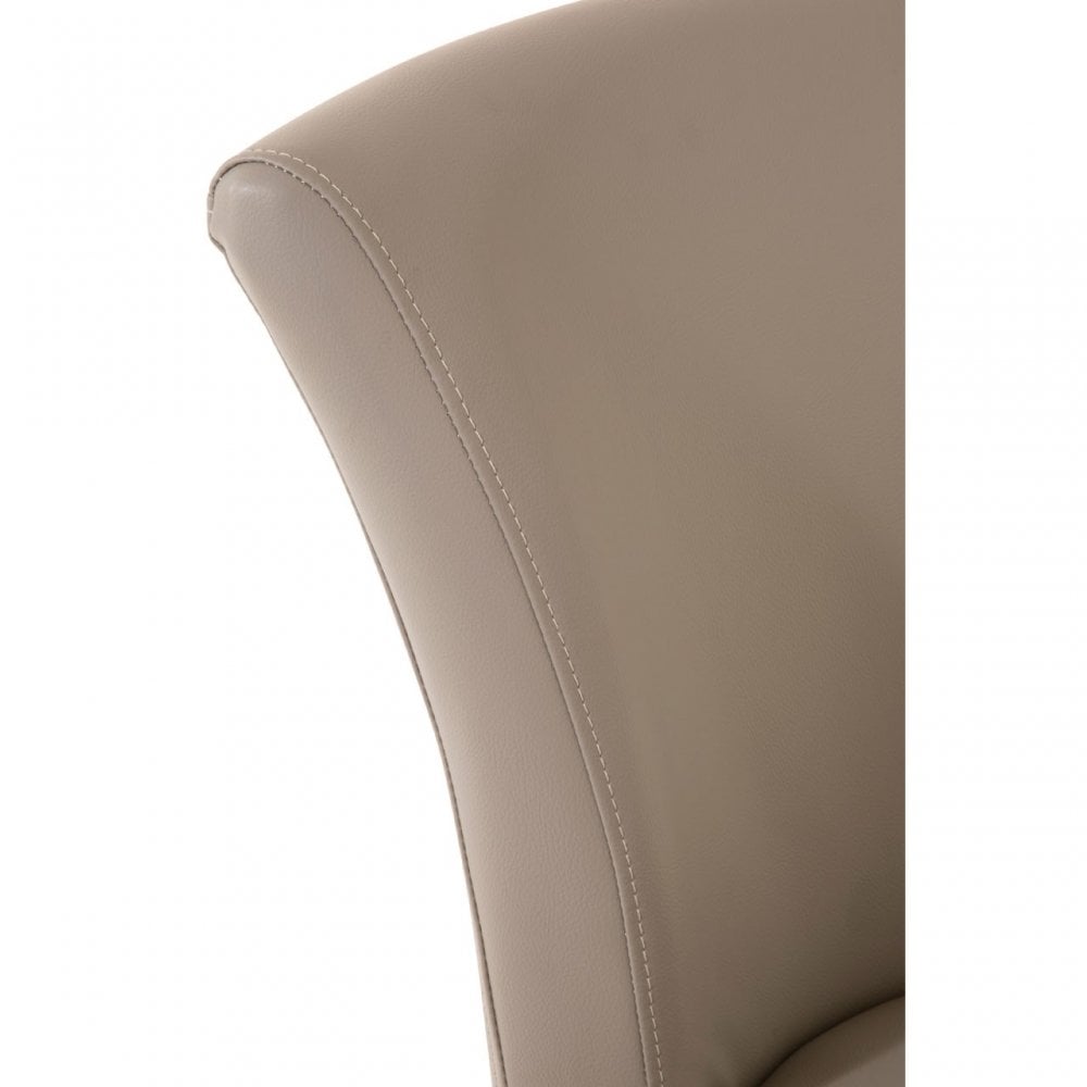 Elisa Grey Faux Leather Dining Chair, Foam, Stainless Steel, Grey
