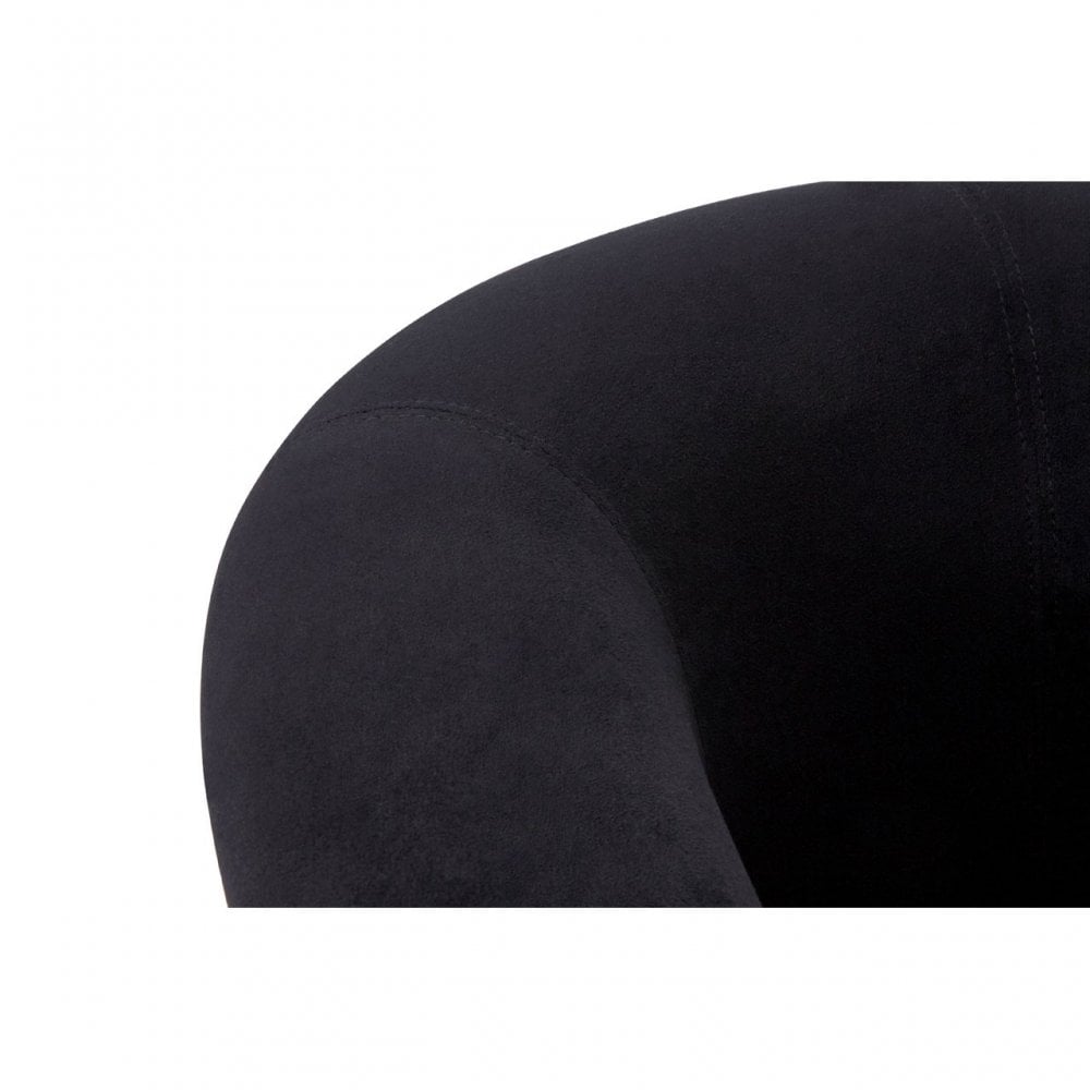 Chiqui Black Velvet Dining Chair, Stainless Steel, Black
