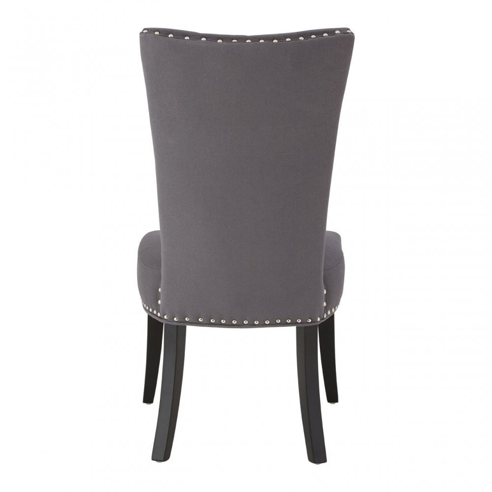 Buffet Regents Dining Chair, Birchwood, Linen / Cotton, Grey