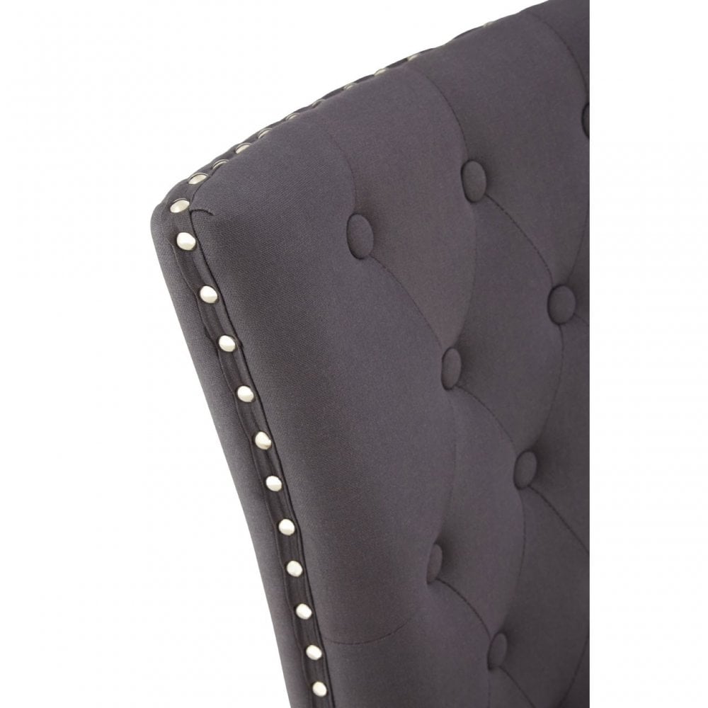 Buffet Regents Dining Chair, Birchwood, Linen / Cotton, Grey