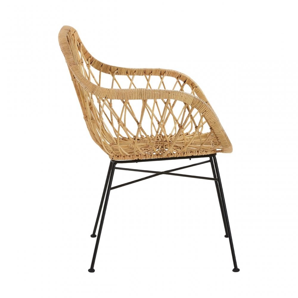 Java Flower Chair, Rattan, Iron, Natural