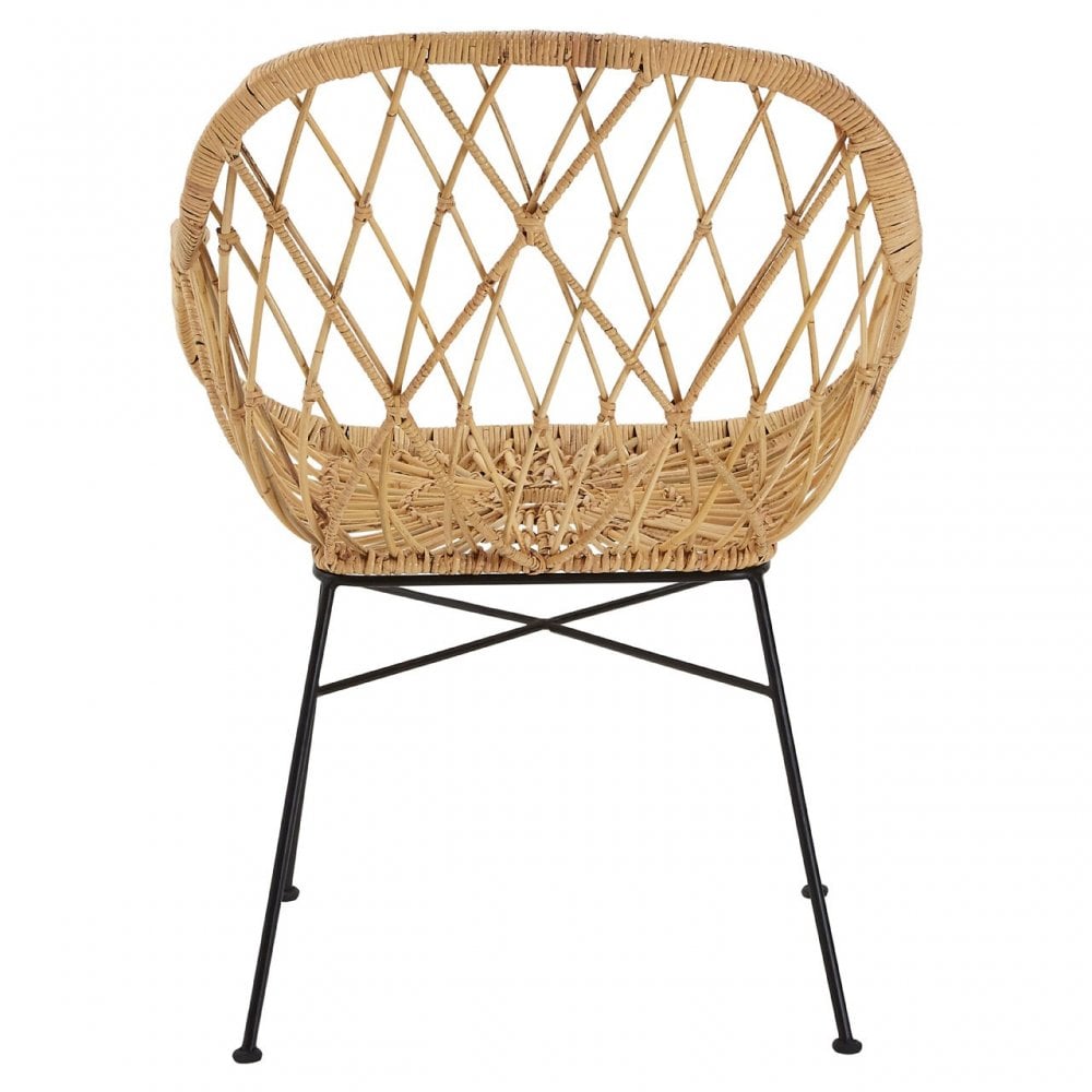 Java Flower Chair, Rattan, Iron, Natural