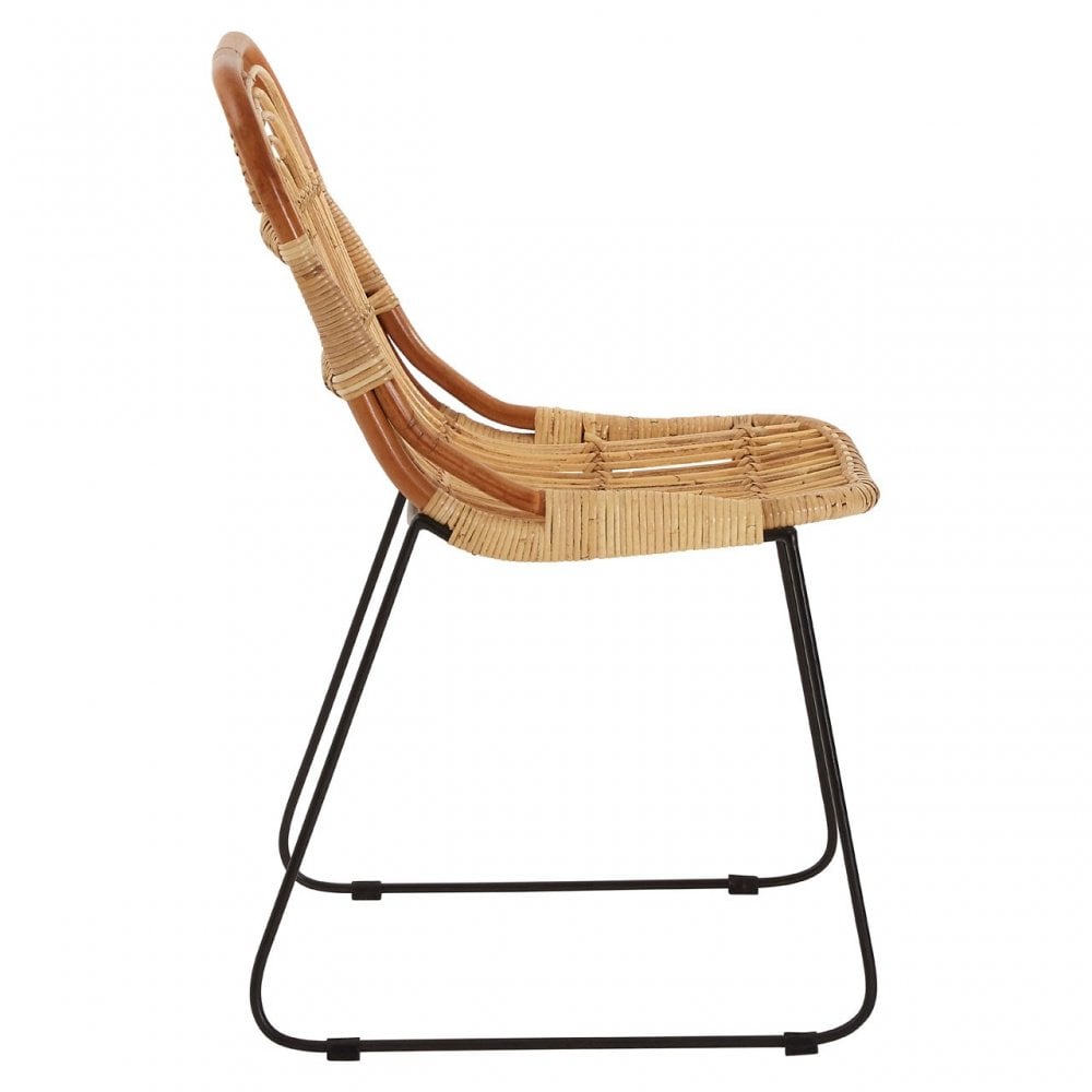 Java Tiger Chair, Rattan, Iron, Natural