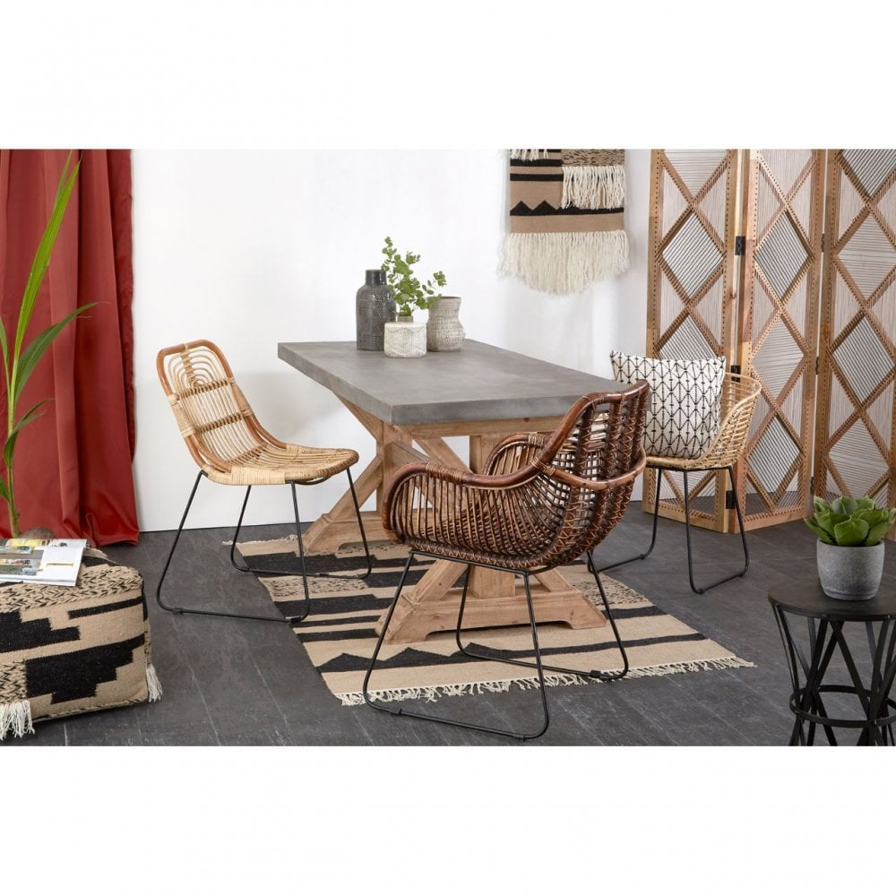 Java Gita Chair, Rattan, Iron, Natural