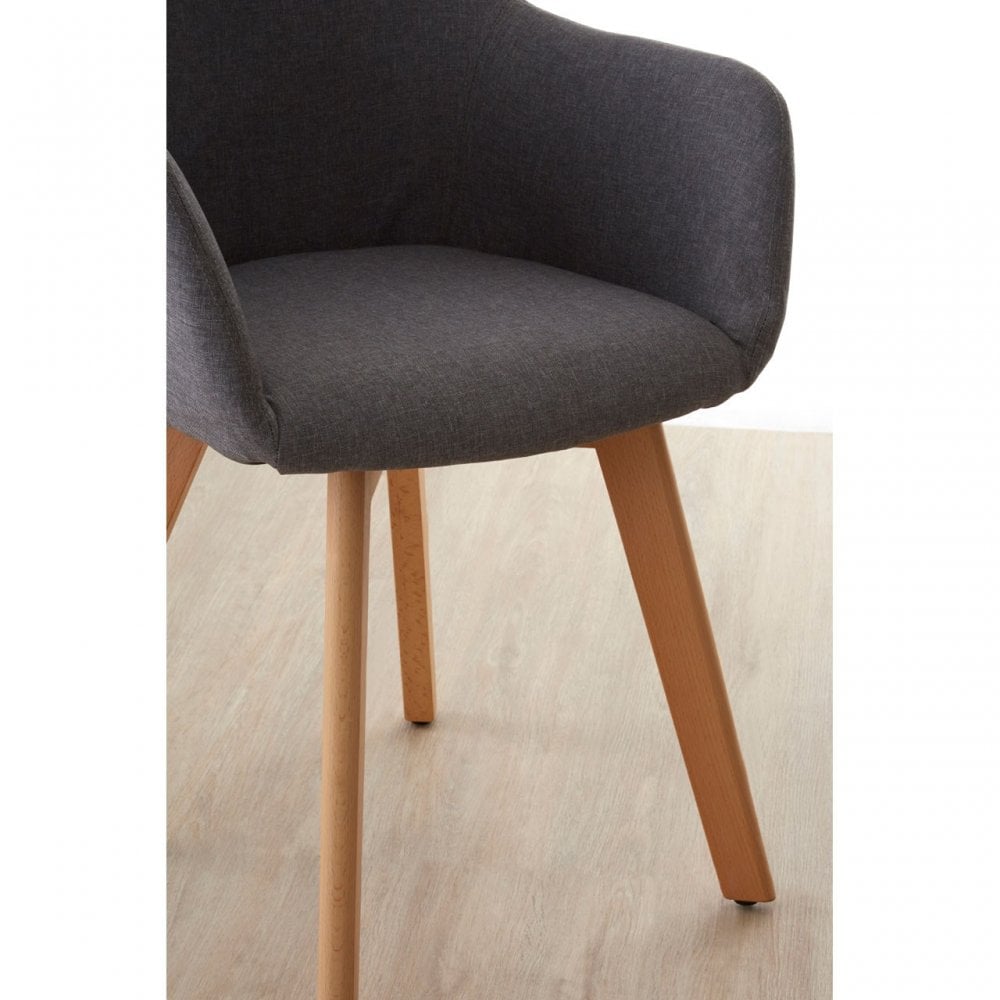 Jersey Chair, Beechwood, Fabric, Grey