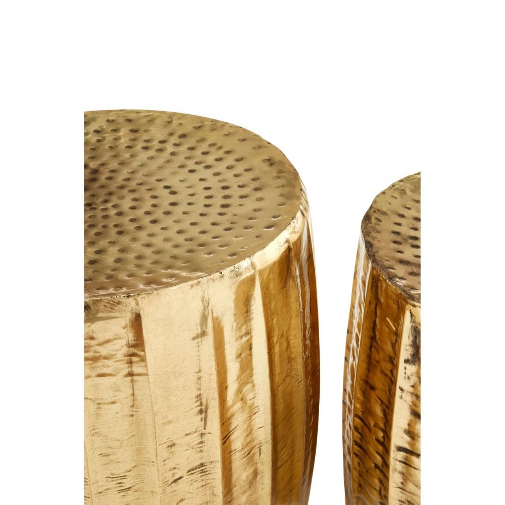 Hamish Antique Brass Finish Iron Stools, Iron, Brass