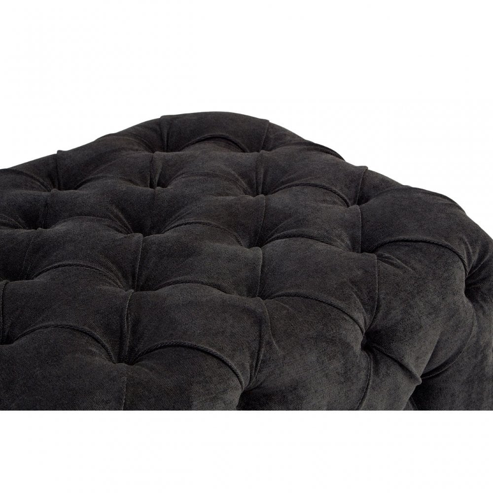 Fenton Footstool, Pine Wood, Birchwood, Down, Black