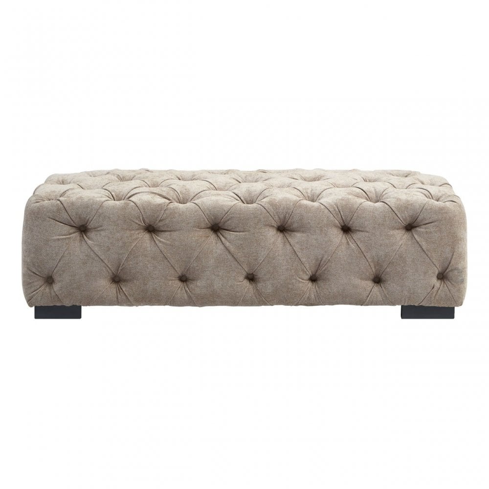 Fenton Natural Fabric Footstool, Pine Wood, Birchwood, Down, Natural