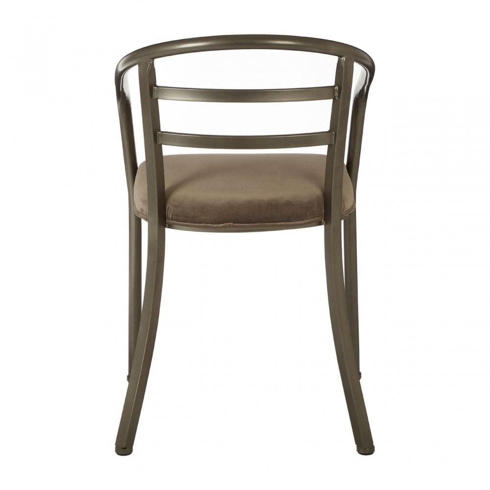 Ranch Foundry Style Armchair with Curved Backrest, Iron, Sponge, Brown