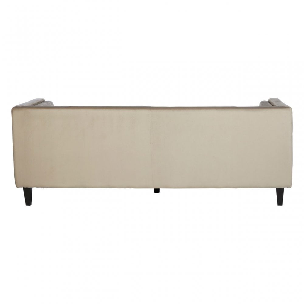 Flick 3 Seat Mink Velvet Sofa, Eucalyptus Wood, Wood, Cream