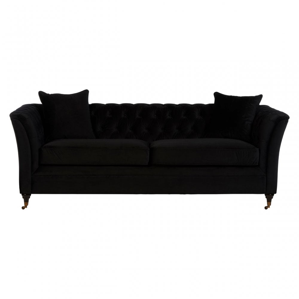 Sabrina 3 Seat Onyx Sofa, Wood, Black