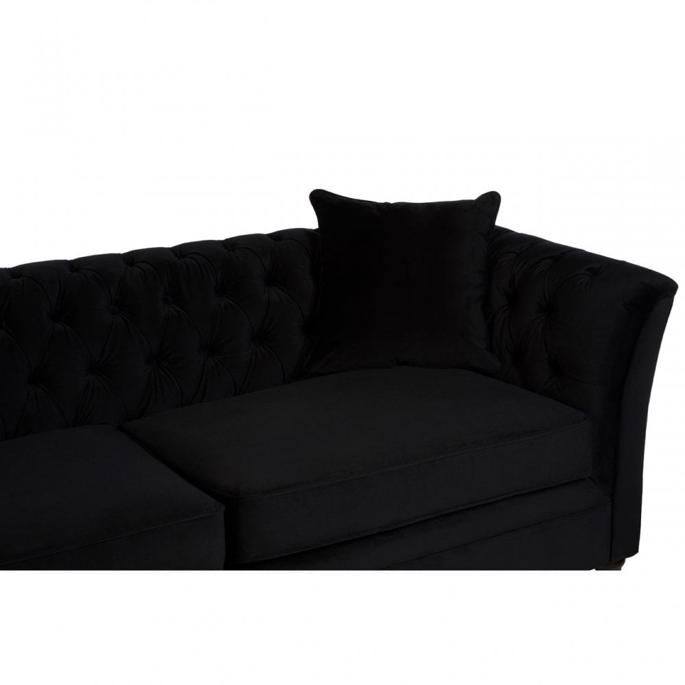 Sabrina 3 Seat Onyx Sofa, Wood, Black