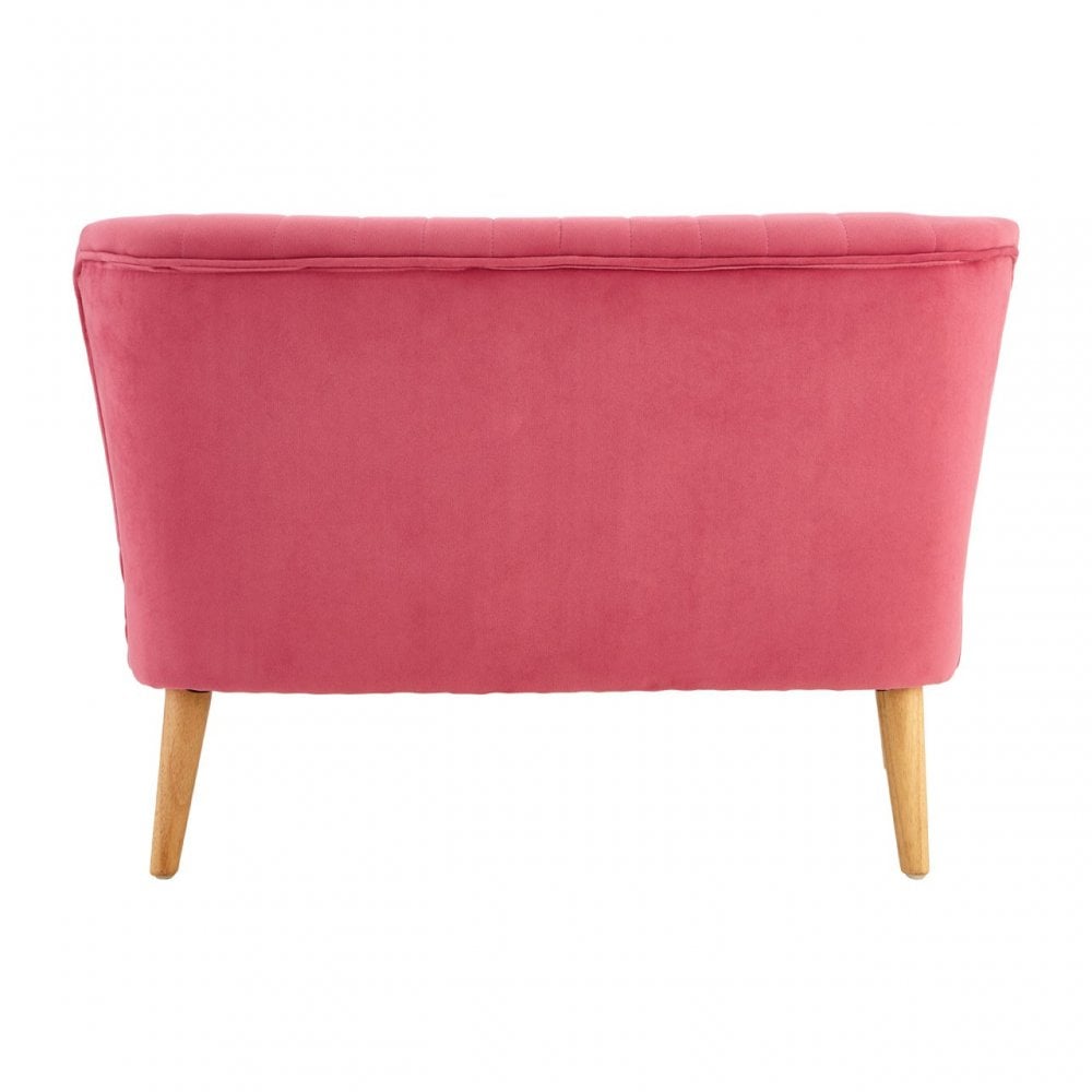 Mia Kids Pink Armless 2 Seat Settee In Wood and Polyester Velvet