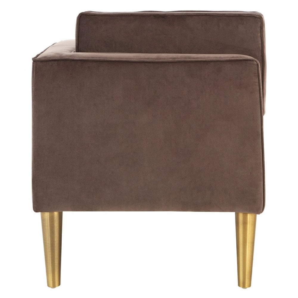 Louxor Grey Velvet / Left Arm Chaise Longue, Cotton Velvet, Pine Wood, Grey
