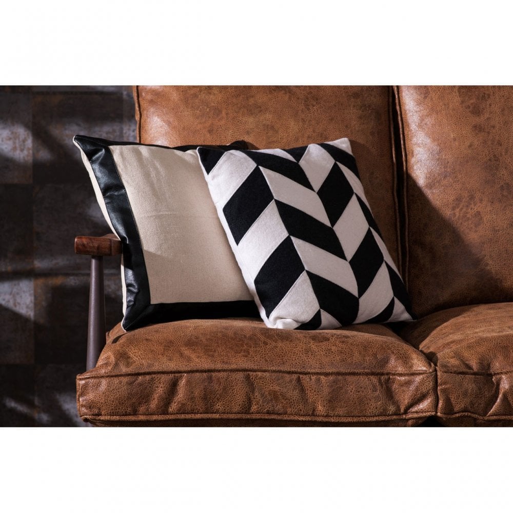 Ranch Foundry Style Sofa, Leather, Walnut Wood