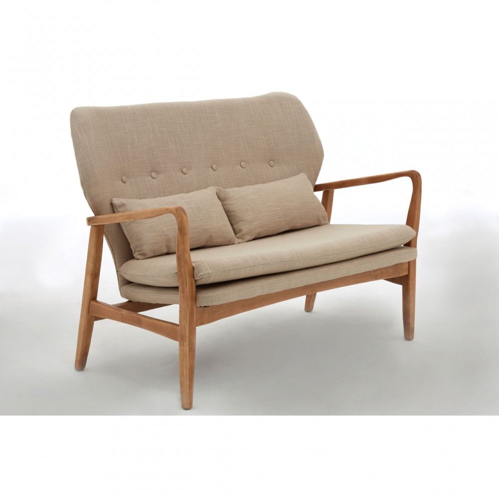 Jersey 2 Seat Sofa, Birchwood, Viscose Mix, Beige