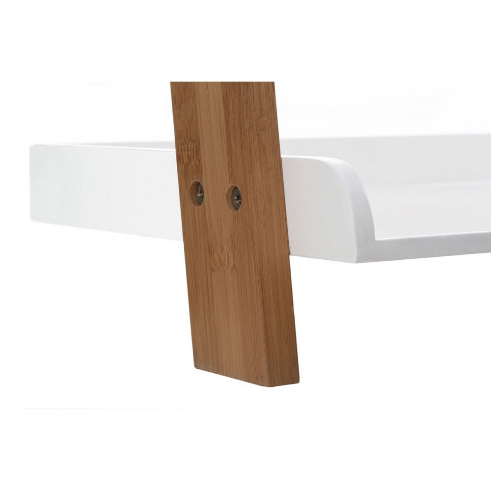 Nostra Shelf Ladder Unit, Bamboo, High Gloss, White