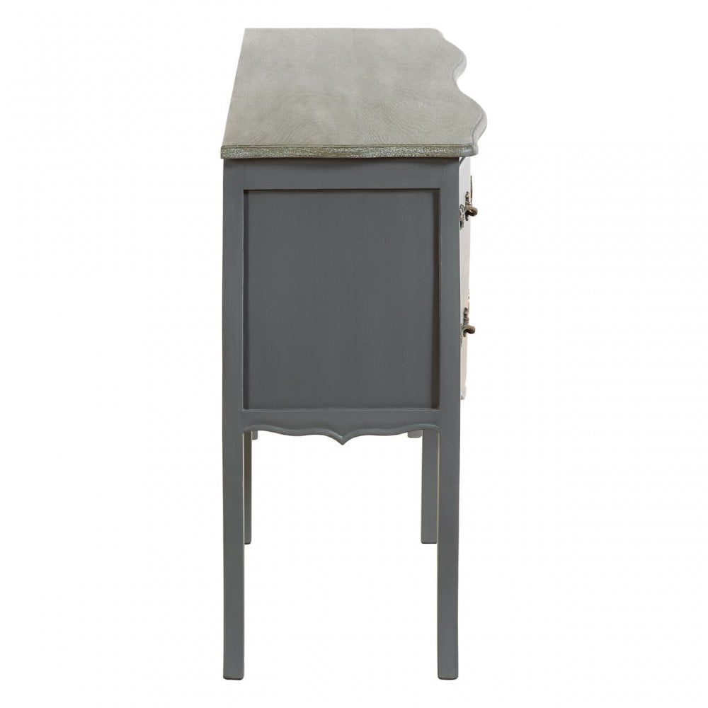 Charles 4 Drawer Double Chest, Bayur Wood, Oak Veneer, Grey