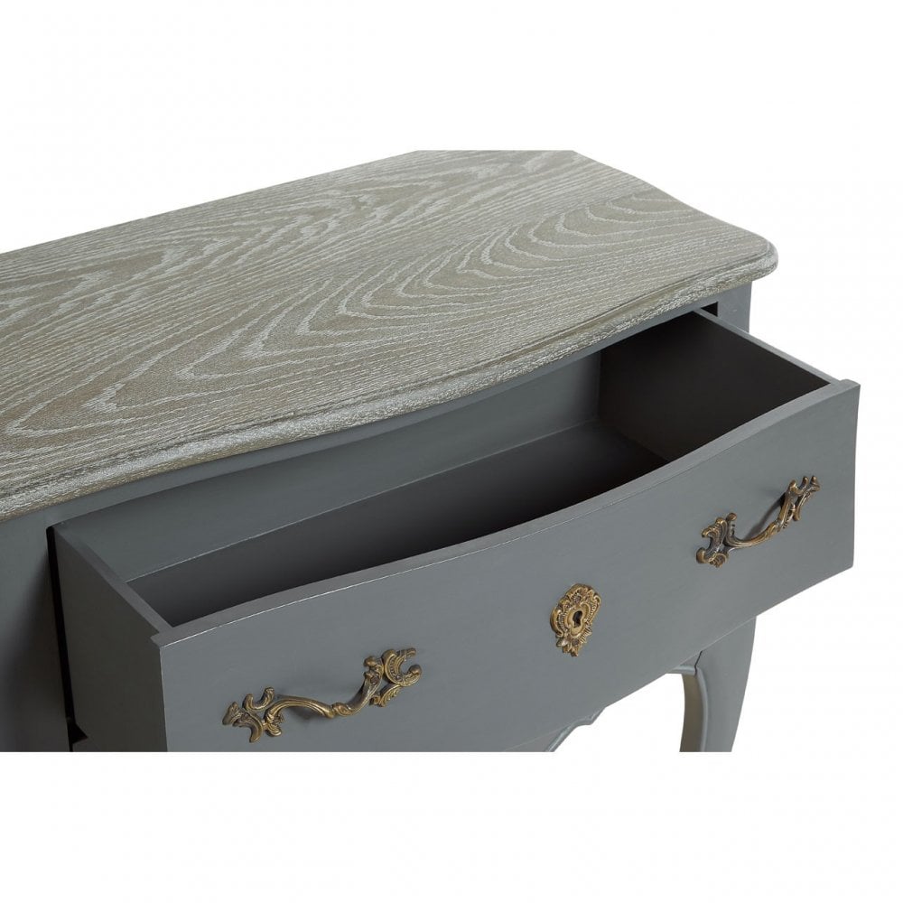 Charles 4 Drawer Double Chest, Bayur Wood, Oak Veneer, Grey