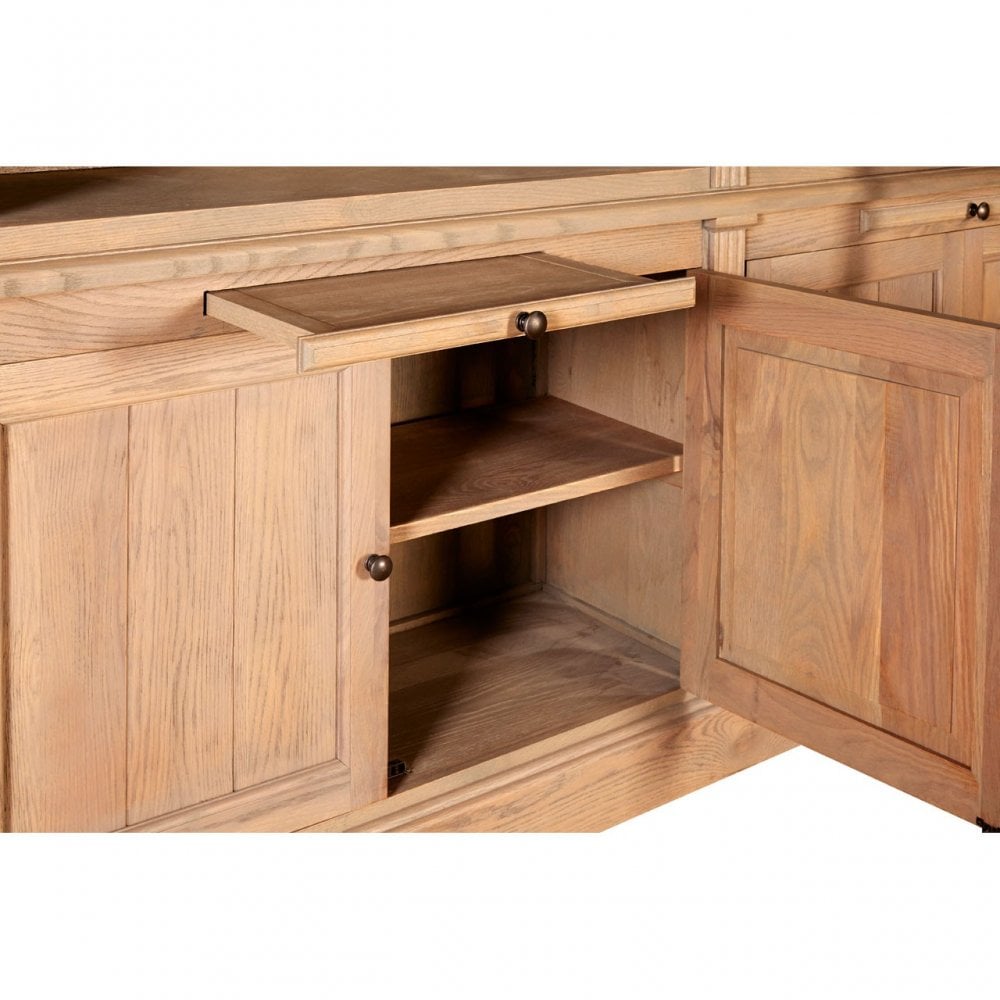 Brisbane 3 Section Bookcase with Ladder, Oak Wood, Plywood, Brown