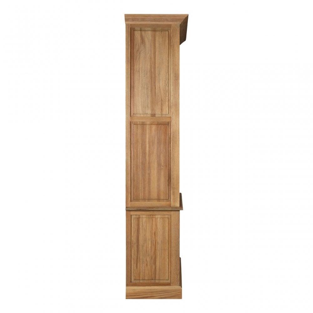 Brisbane Sliding Doors / Tempered Glass Cabinet, Oak Wood, Glass, Brown