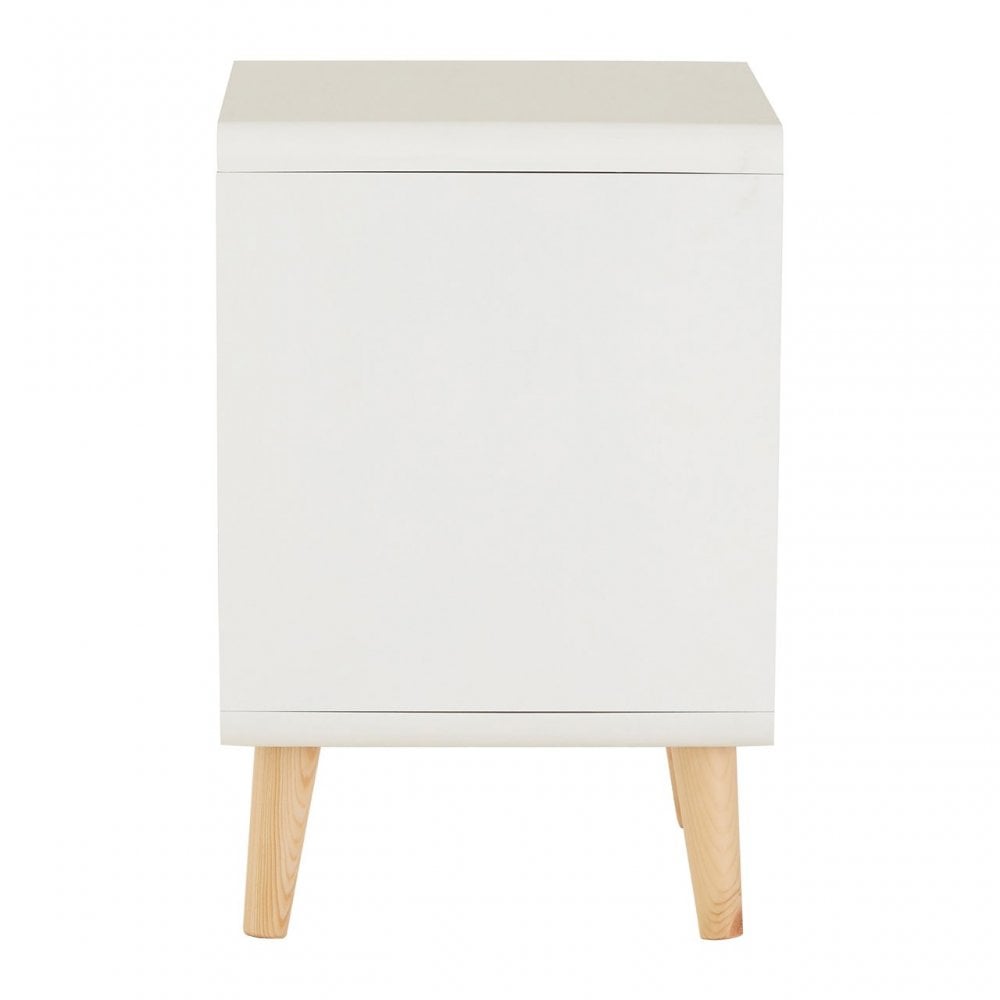 Danny 1 Drawer Cabinet, Wood, Pine Wood, White