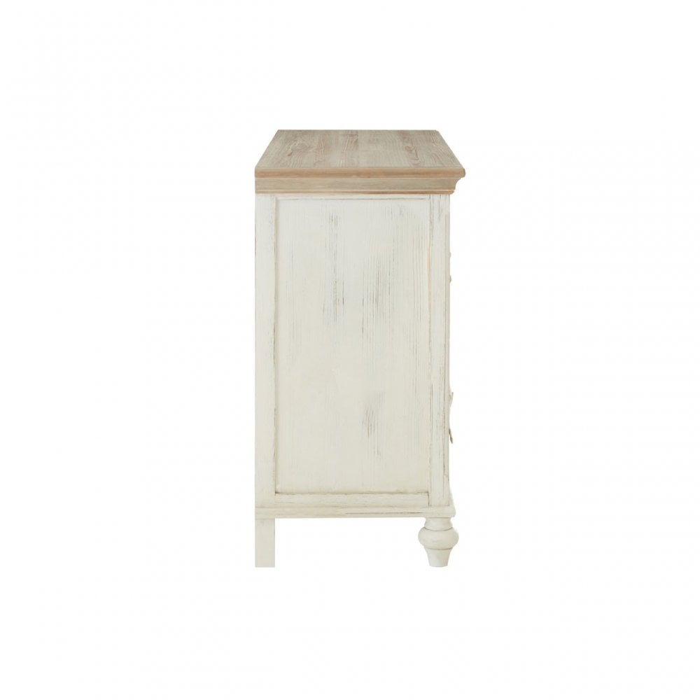 Hendra Cabinet with 6 Willow Baskets, Cotton, Paulownia Wood, Willow, Fir Wood Veneer, White