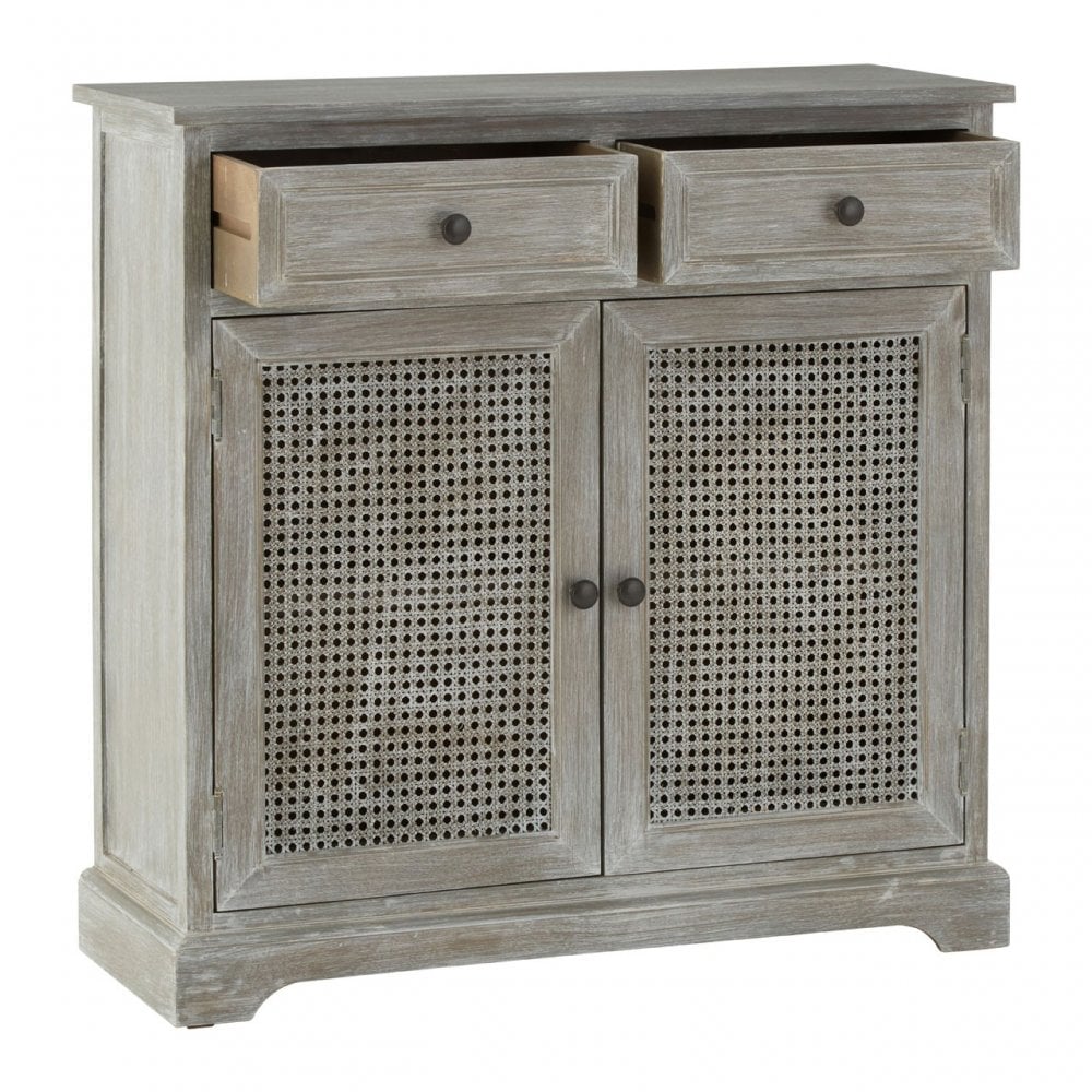 Legacy Door / 2 Drawer Slate Grey Cabinet, Wood, Pine Wood, Grey