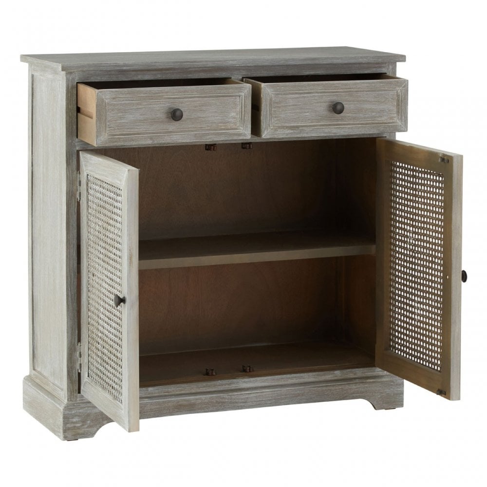 Legacy Door / 2 Drawer Slate Grey Cabinet, Wood, Pine Wood, Grey
