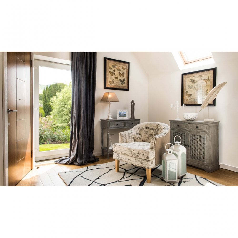 Legacy Door / 2 Drawer Slate Grey Cabinet, Wood, Pine Wood, Grey