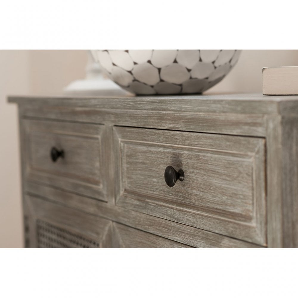 Legacy Door / 2 Drawer Slate Grey Cabinet, Wood, Pine Wood, Grey