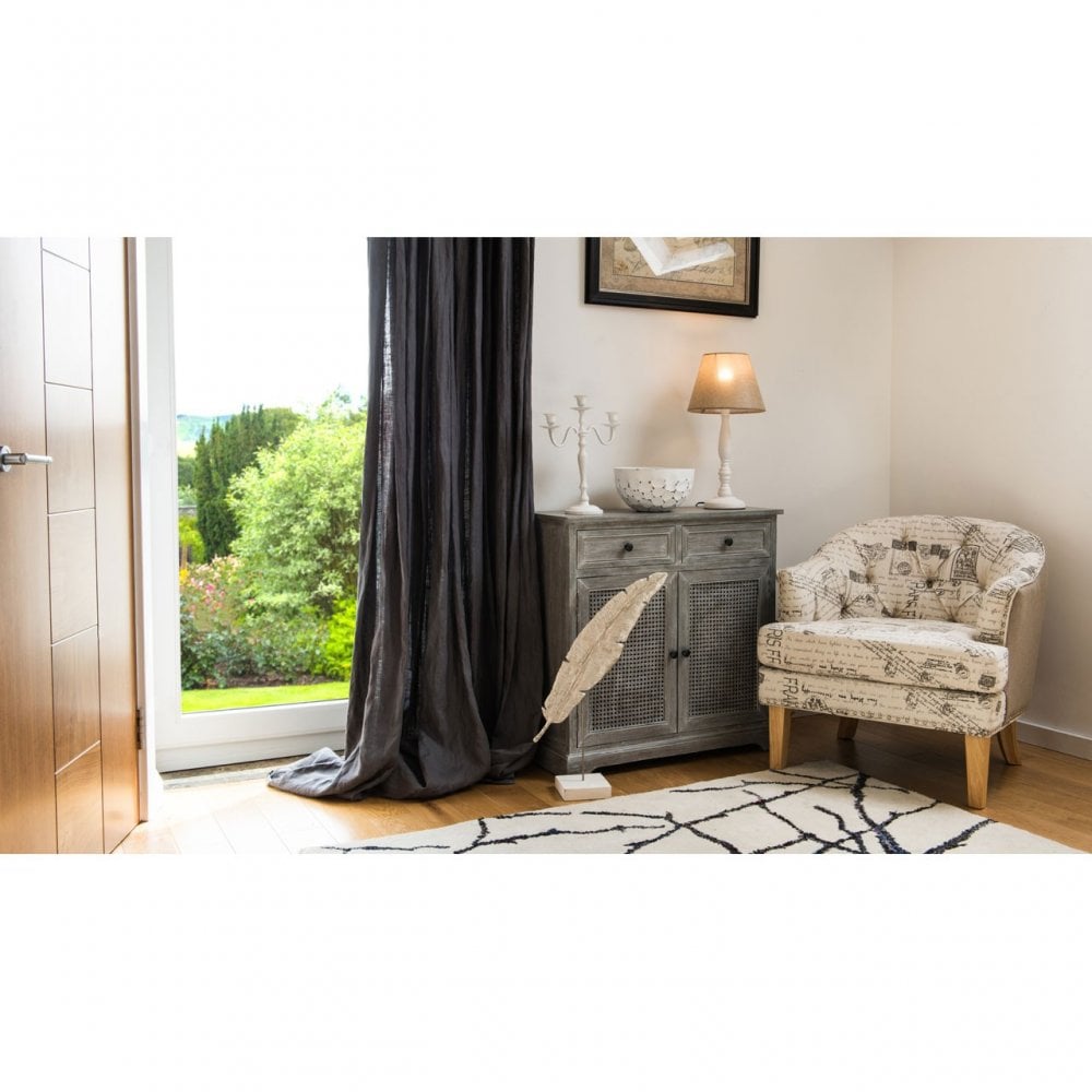 Legacy Door / 2 Drawer Slate Grey Cabinet, Wood, Pine Wood, Grey