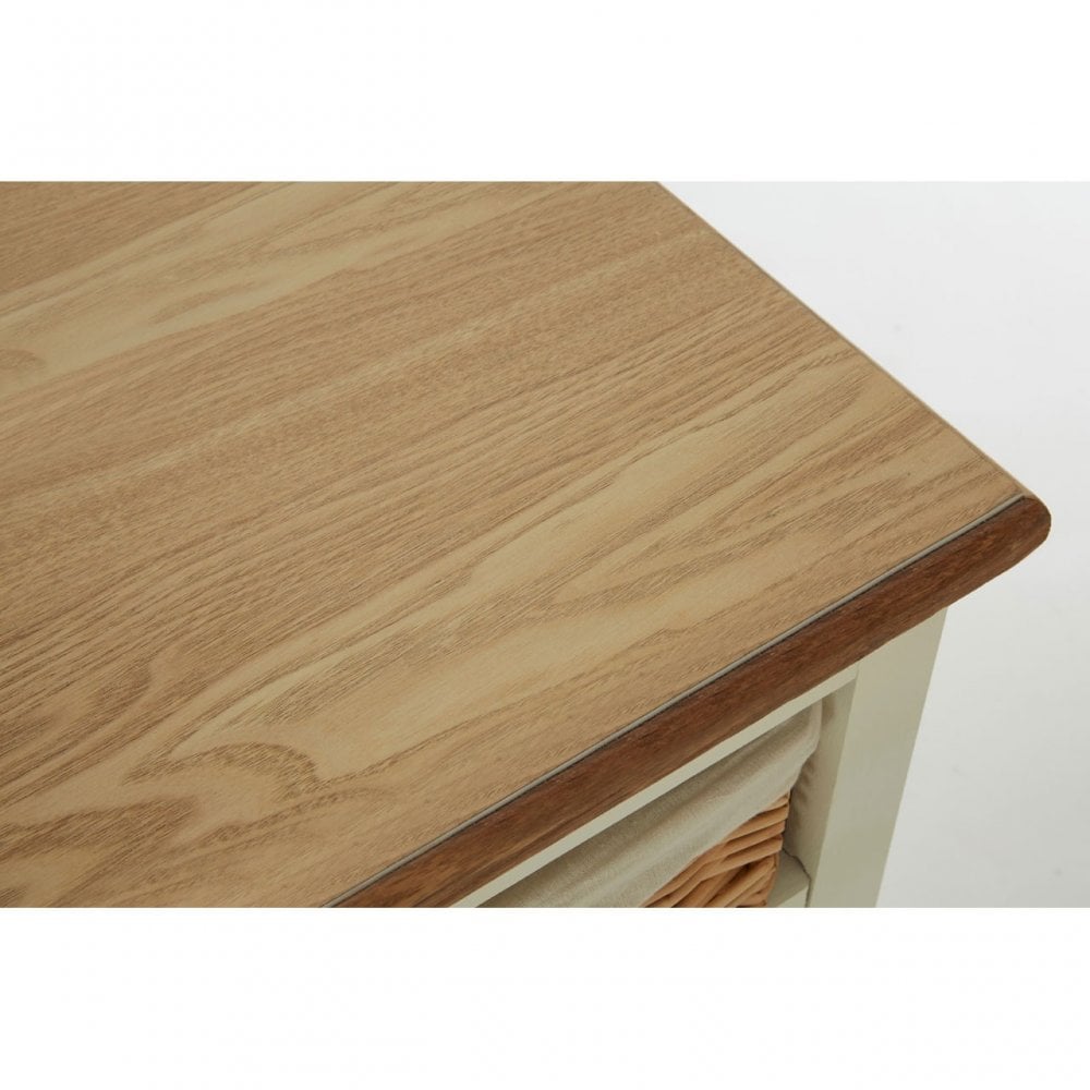 Dorset Cream Sideboard, Ash Veneer, Paulownia Veneer, Rattan, Cream