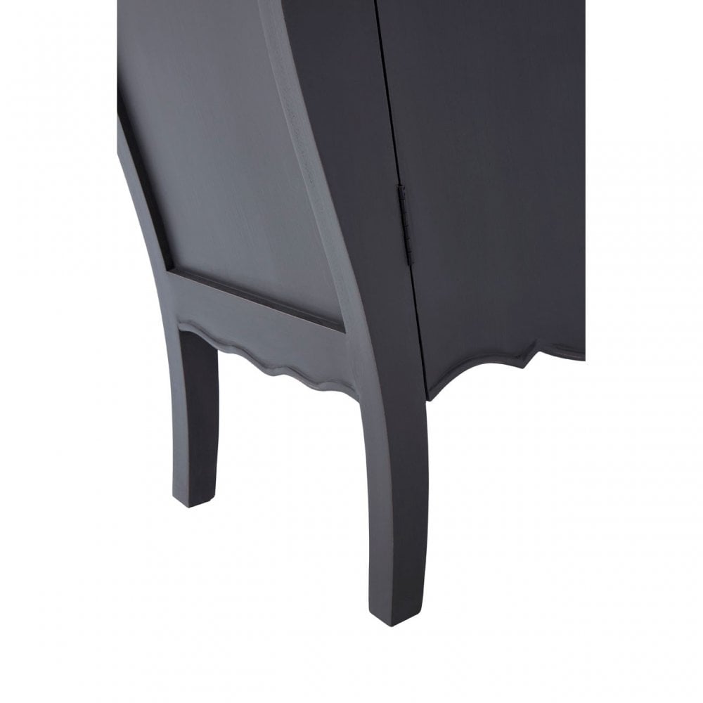 Charles 2 Door / 2 Drawer Dark Grey Side Board, Bayur Wood, Oak Veneer, Grey