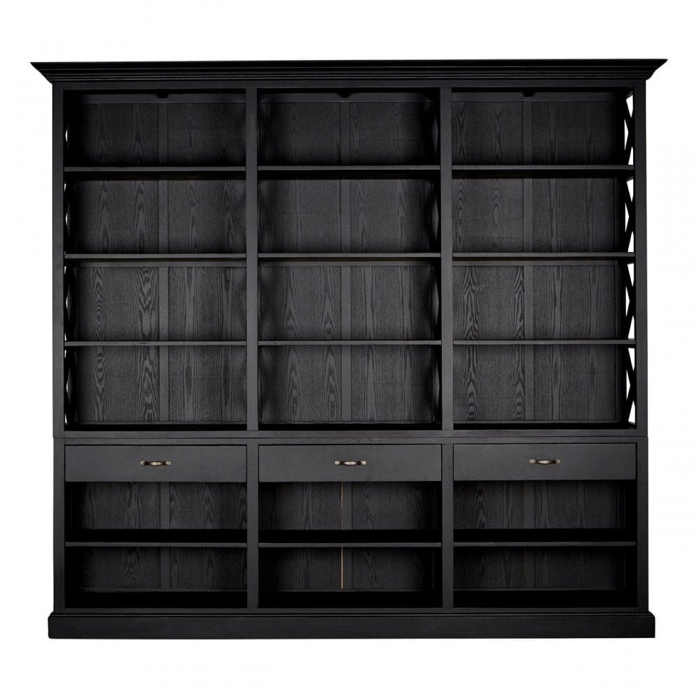 Brisbane 3 Drawer Bookcase, Birchwood, Black