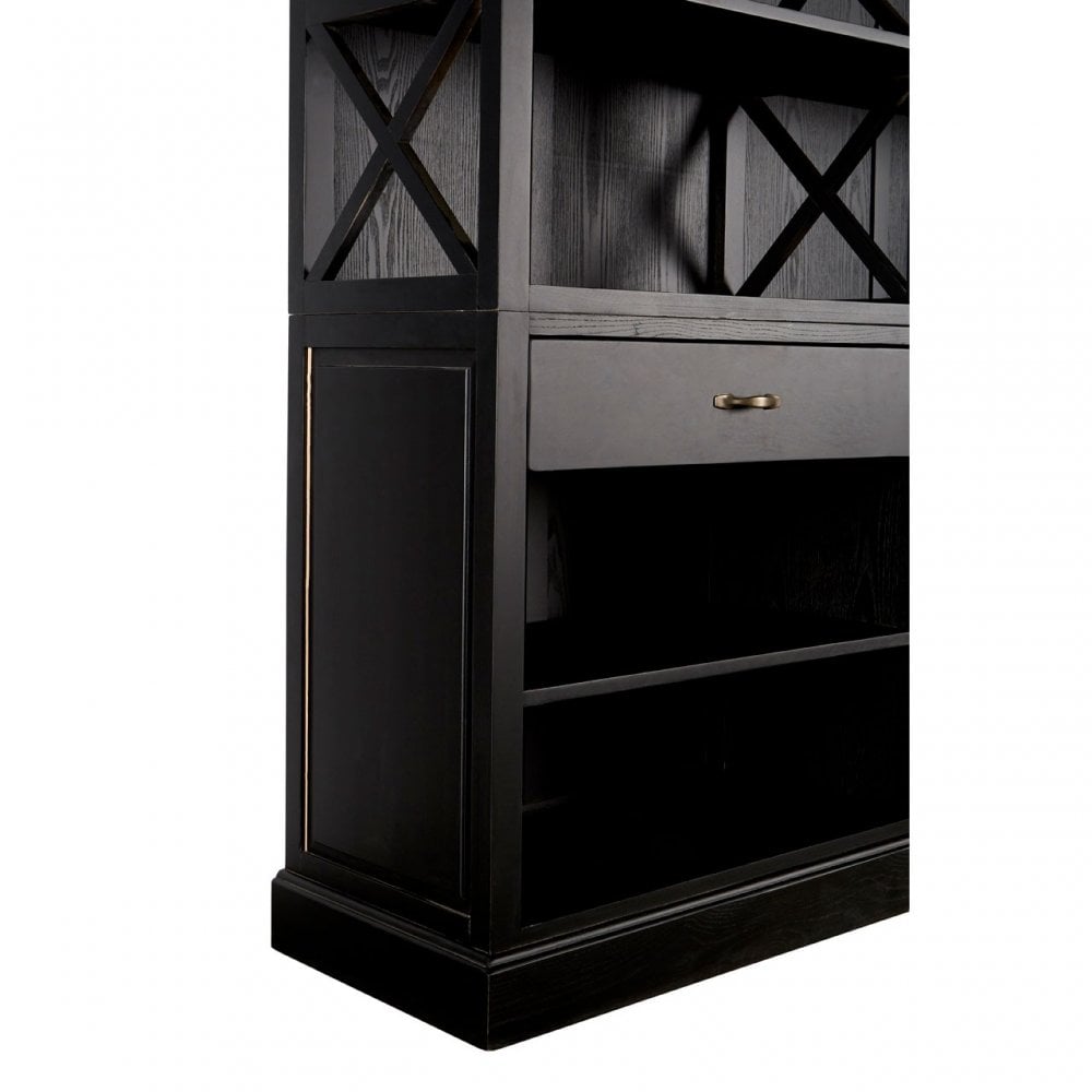 Brisbane 3 Drawer Bookcase, Birchwood, Black