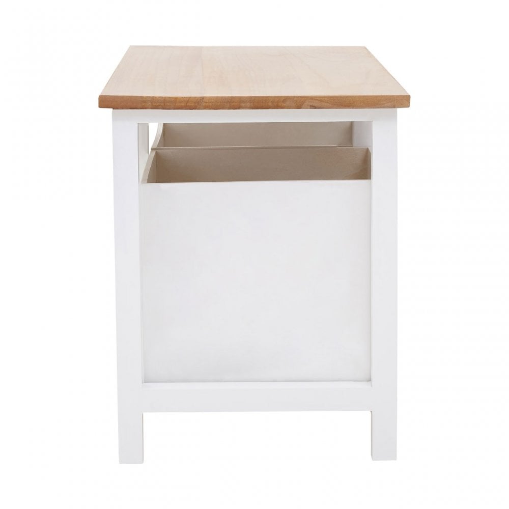 Newport 2 Drawer Bench, Paulownia Wood, Natural