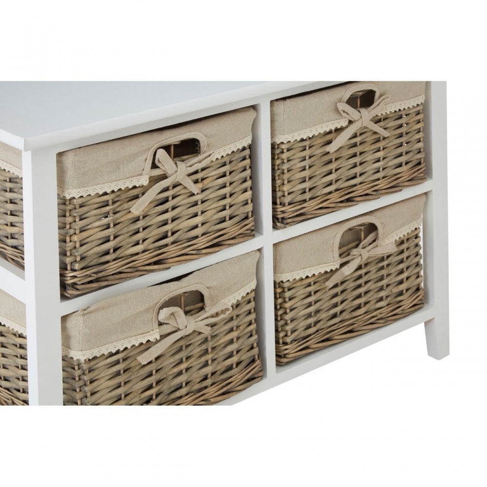Mesa 4 Drawer Chest, Paulownia Wood, Willow, Linen