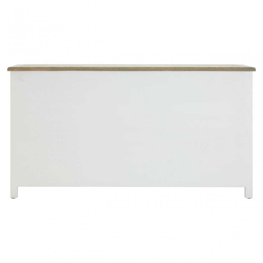 Townhouse 4 Doors / 4 Drawers Sideboard, Oak Wood, Veneer, Birchwood, White