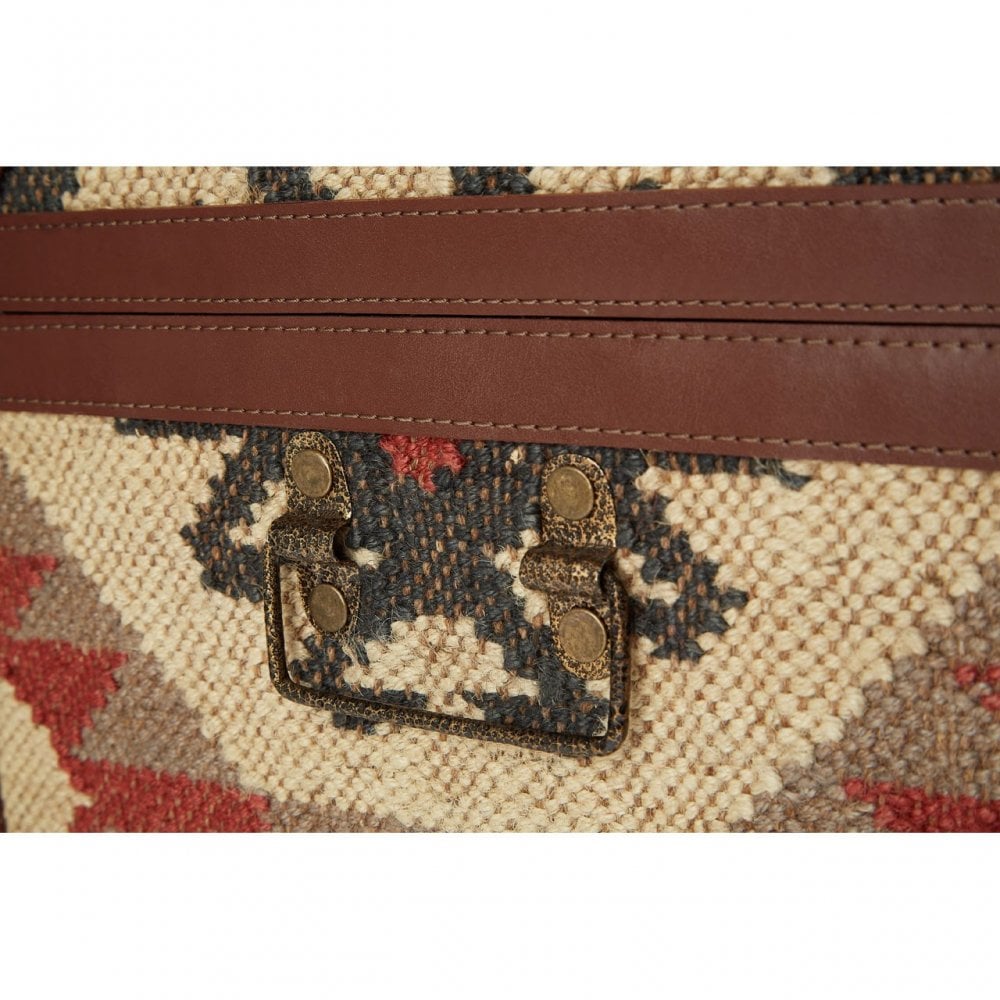 Multi Print Side Table Trunks, Cotton, Galvanised Iron, Jute, Multi-Coloured