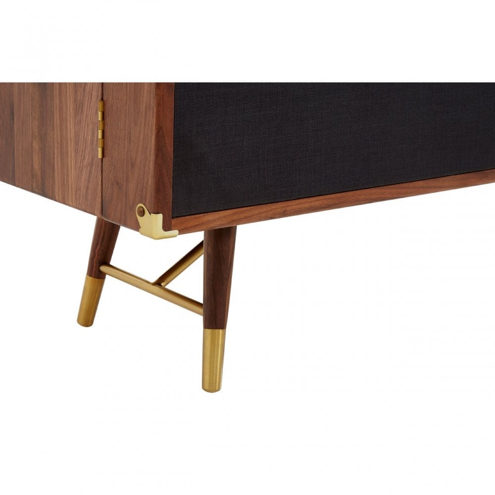 Kenso Sideboard, Brass, Walnut Wood, Natural