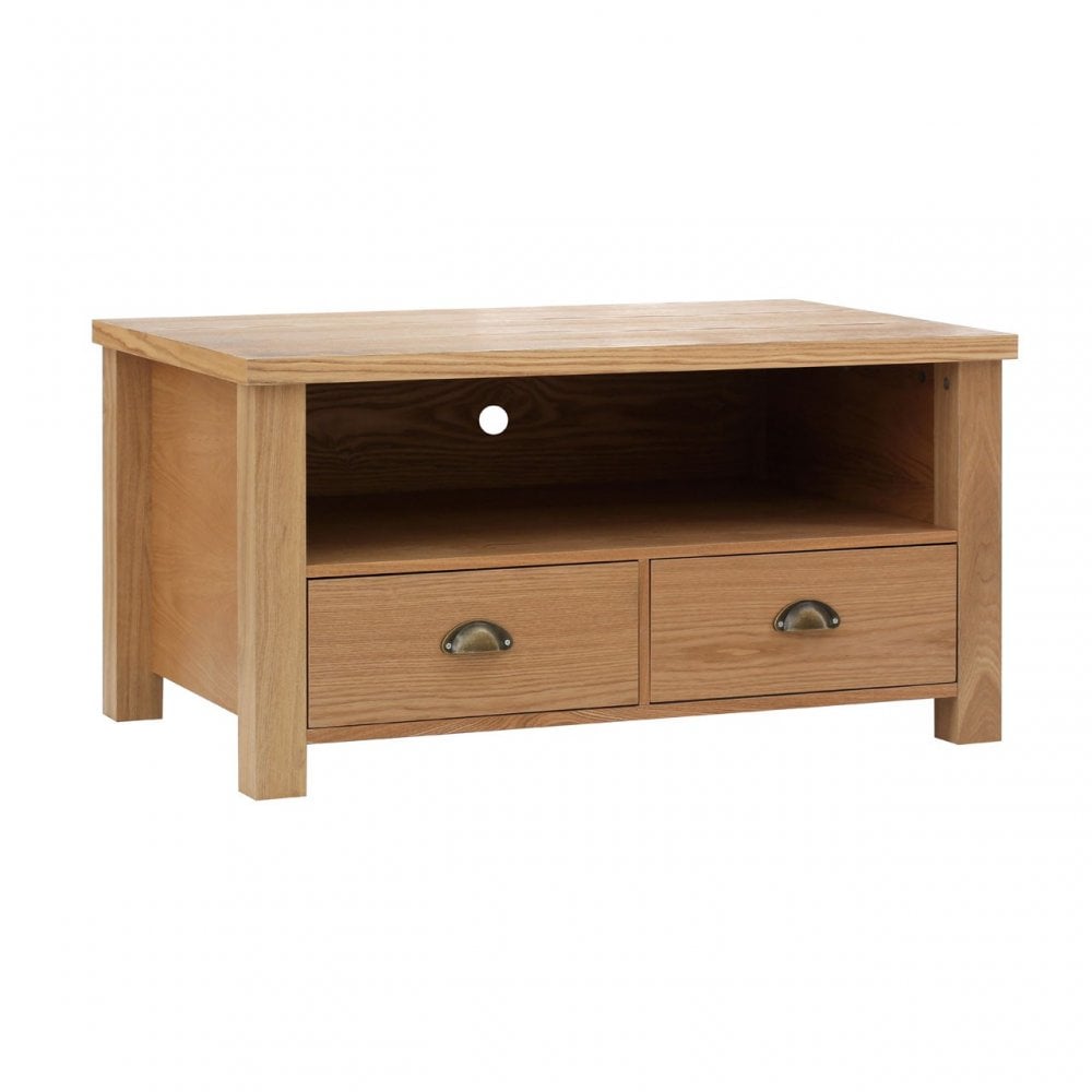 Westbury Media Unit, Oak Veneer, Natural