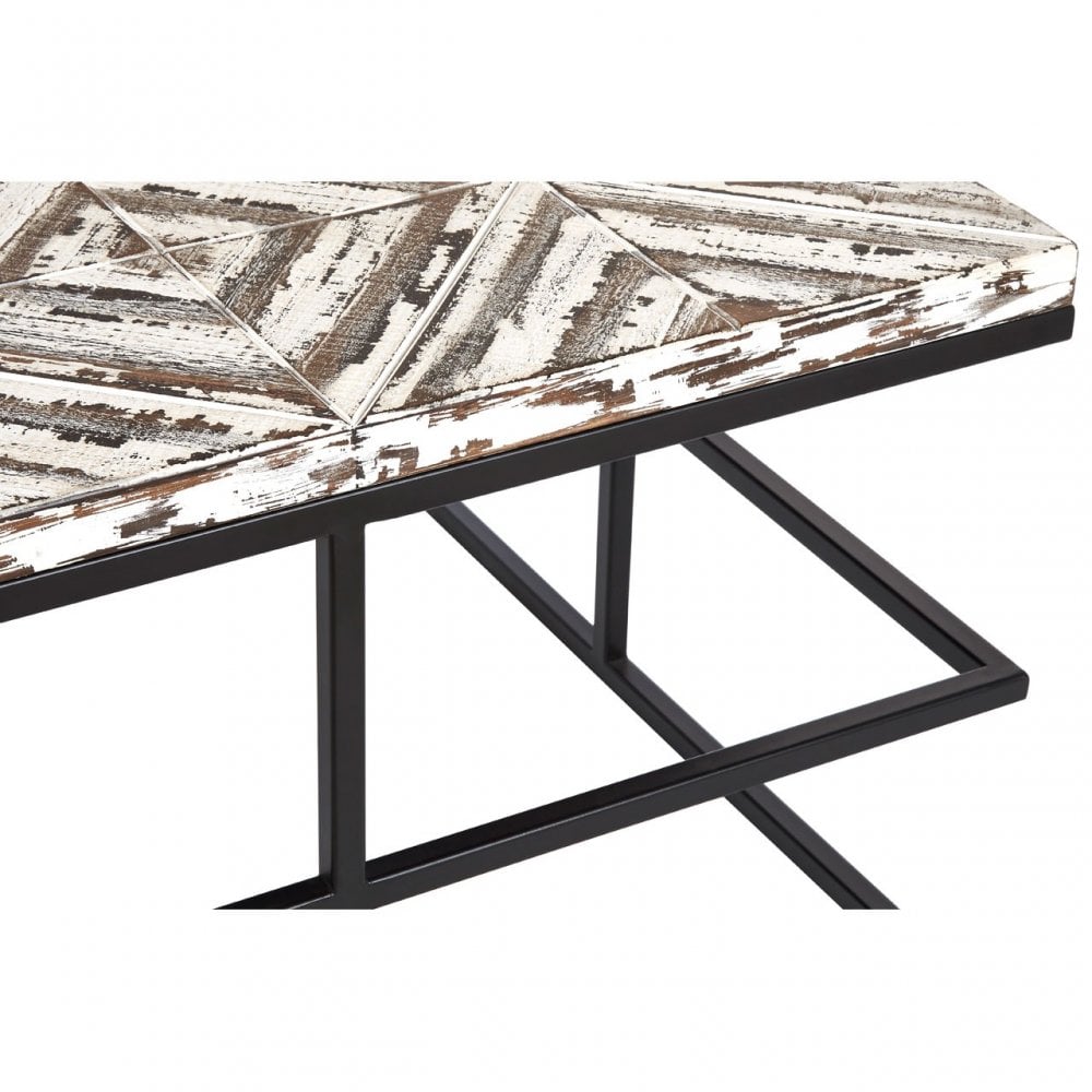 Lombok Coffee Table, Fir Wood, White