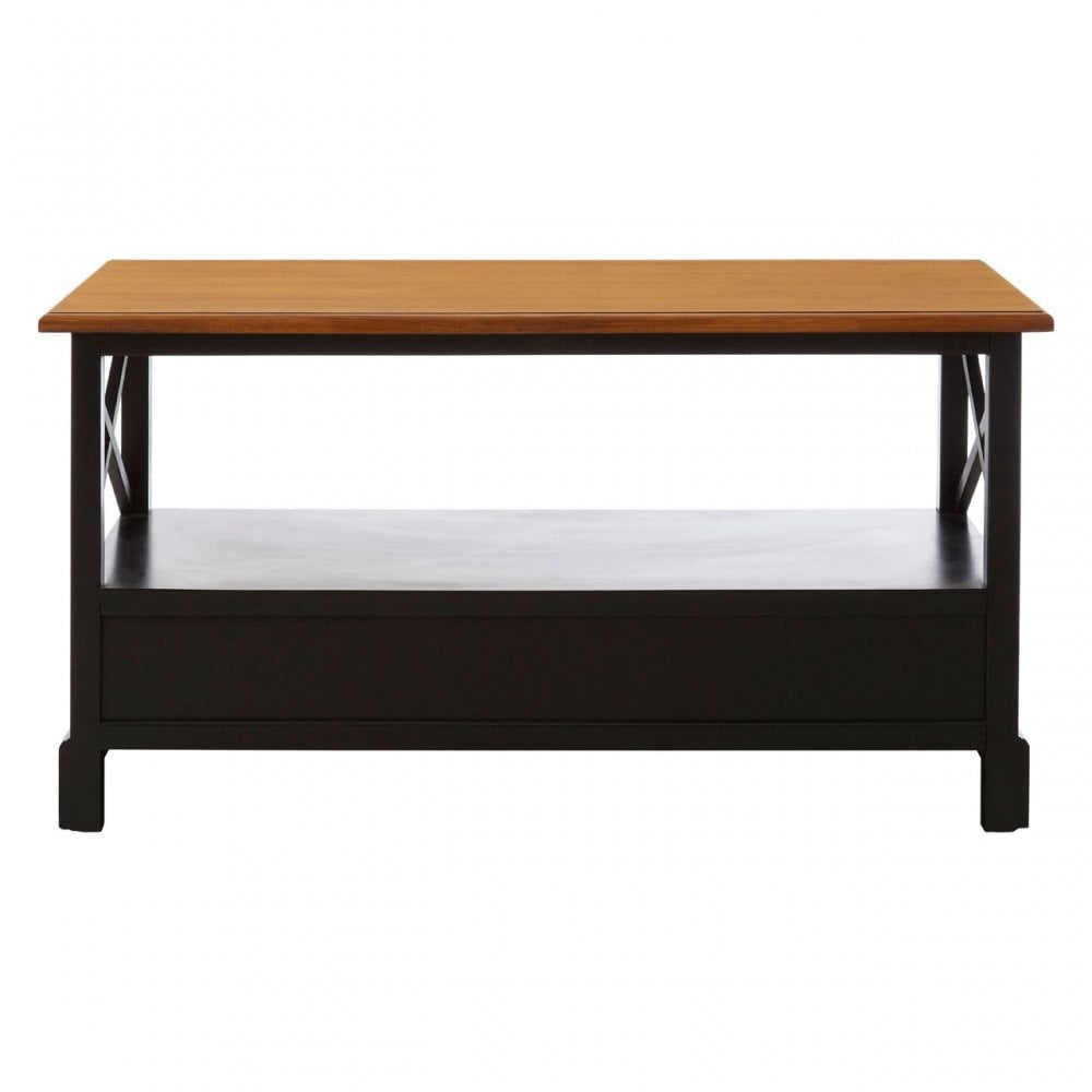 Virginia Coffee Table, Fir Wood Veneer, Paulownia Wood, Black