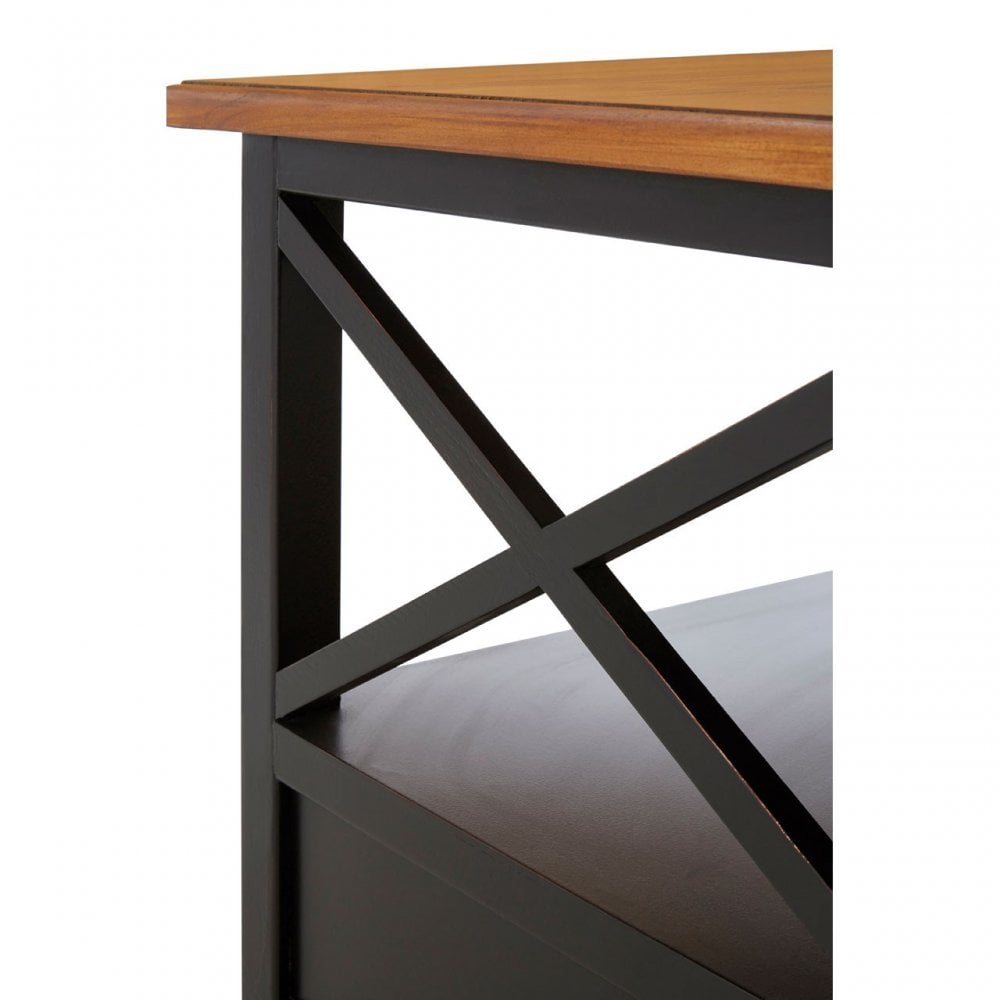 Virginia Coffee Table, Fir Wood Veneer, Paulownia Wood, Black